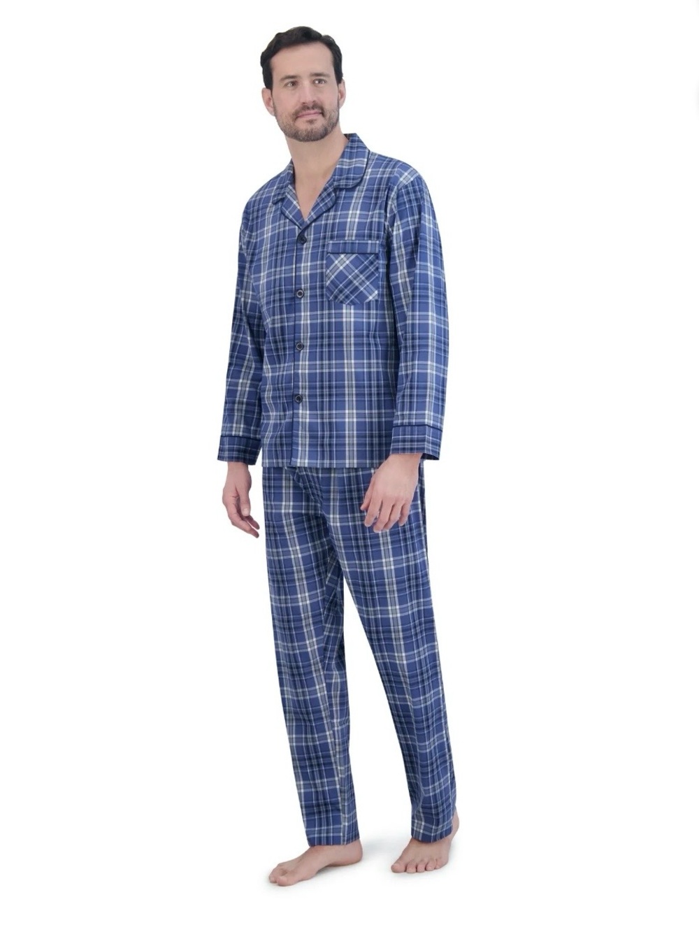 Hanes Men's Stretch Woven Pajama Set, 2-Piece